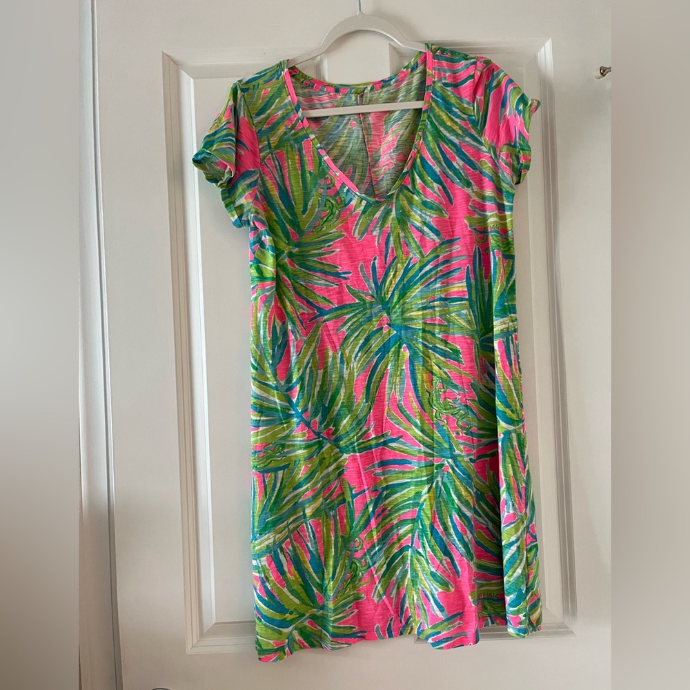 Lilly Pulitzer Pink and Green V-Neck Dress!!
